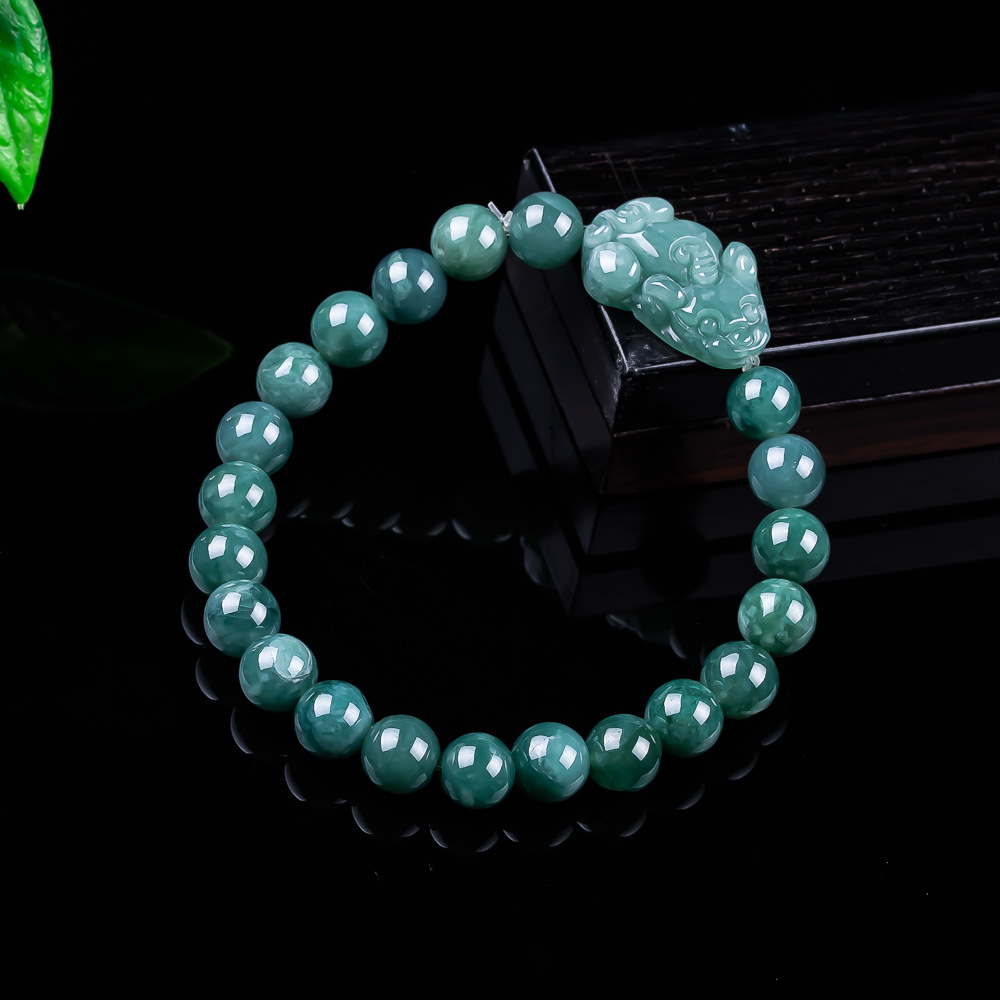 Women Accessories Bracelet - 天然ビルマ翡翠貔貅ブレスレットヴィンテージお守りチャームギフト女性のためのジュエリーバングル本物の翡翠アクセサリー