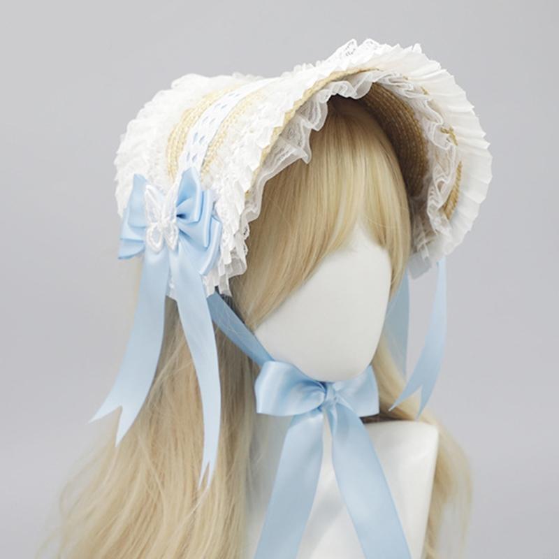 Women'S Victorian Era Accessories - Y3neビクトリア朝のレースボンネット女性と女の子のティーパーティドレッシングアップハットヘッドピース