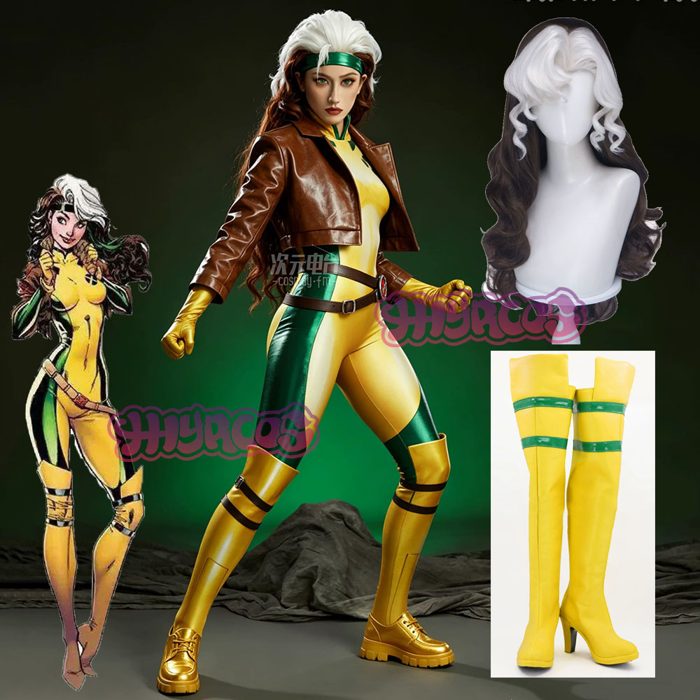 Women'S Accessories For Shoes - アニメアンナマリーコスプレ衣装ゲーム女性黄色コルセットボディスーツ RRoguee コスプレ衣装ハロウィンウィッグ靴アクセサリー