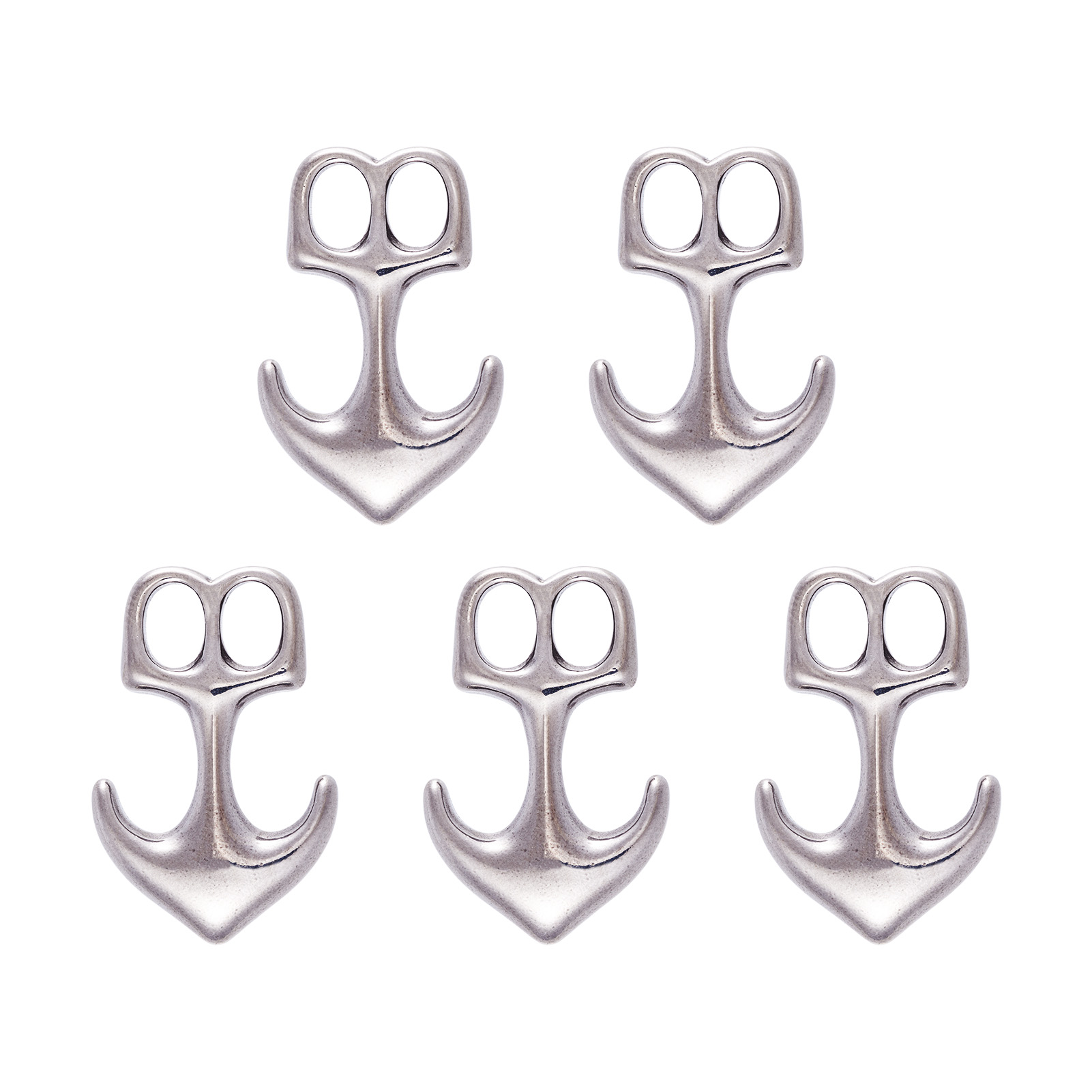 Women Accessories Bracelet - 5 個アンカーフッククラスプ 304 ステンレス鋼コネクタ女性男性用レザーコードブレスレット閉鎖ジュエリー作成 DIY アクセサリー