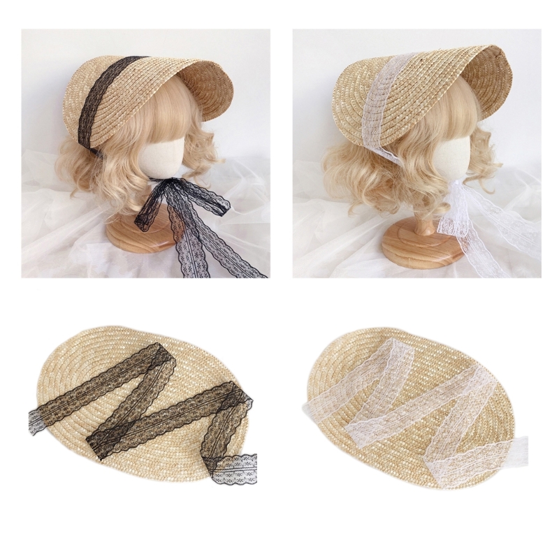 Women'S Victorian Era Accessories - ティーンガールズ麦わら帽子サンキャップロリータスタイルビクトリア朝ボンネット大人女性ビーチキャップ