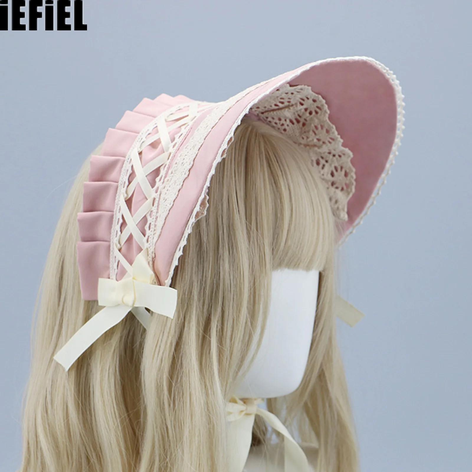 Women'S Victorian Era Accessories - コロニアルヘッドウェア ビクトリア朝風レースボンネットボウハット パーティー用 ハロウィンコスチューム ドレスアップ サンキャップ