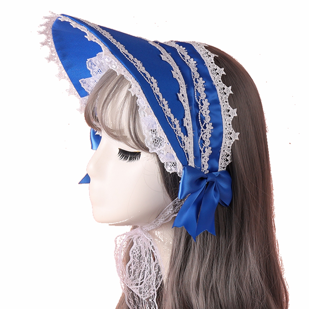 Women'S Victorian Era Accessories - ビクトリア朝のレースロリータボンネット帽子ヘッドピース手作りゴージャスなゴシックヴィンテージコートサンハットBntコスプレ