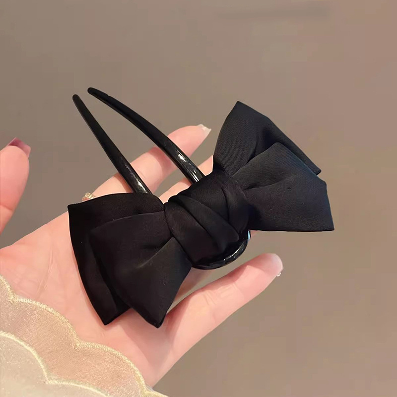 Women'S Korean Accessories - シックな韓国スタイルの弓 U 字型ヘアクリップセットエレガントなアップヘアバレッタ女性ブライダル日常使用ヘアアクセサリー装飾