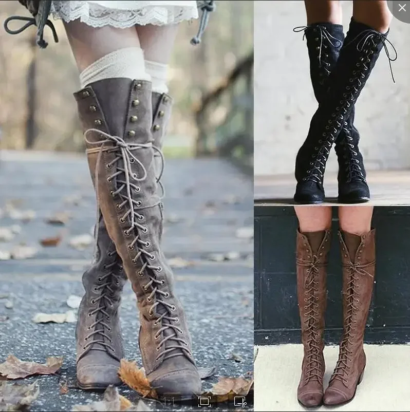 Women'S Accessories For Shoes - 中世衣装騎士ブーツバイキングコスプレ Larp 靴 Pu レザー戦士女性コスプレファンシーブーツカーニバルパーティースチームパンク