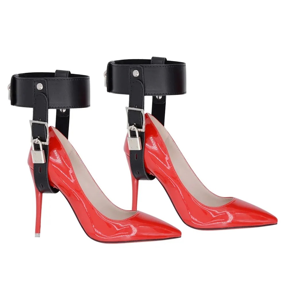 Women'S Ankle Accessories - ロック可能な PU レザーアンクルカフストラップハイヒール用 BDSM ボンデージ拘束フェチエロアクセサリーおもちゃ大人の女性のカップルのため