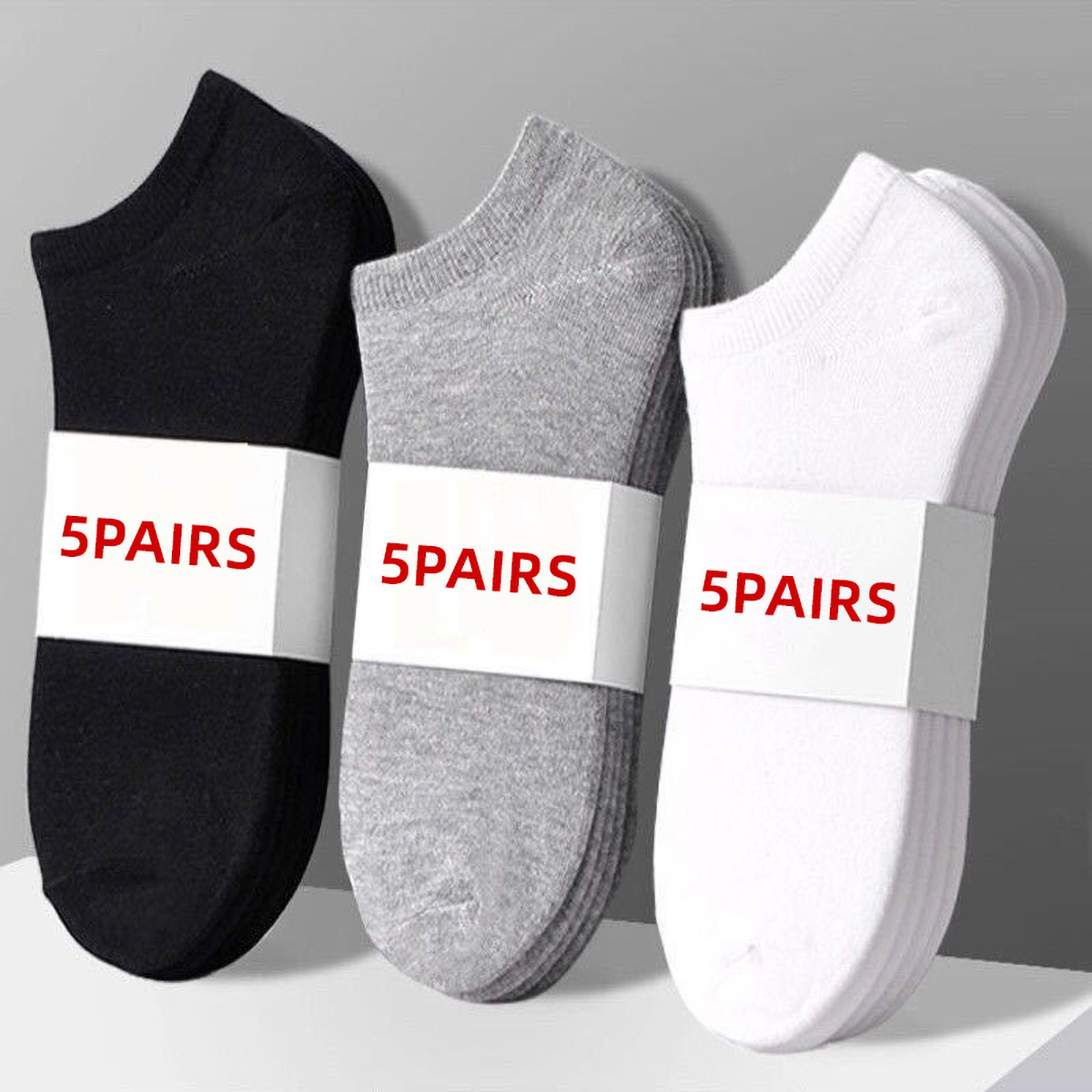 5足組 ユニセックス カジュアル 無地 ボートソックス 薄手 - Women'S Ankle Accessories のレビューと価格