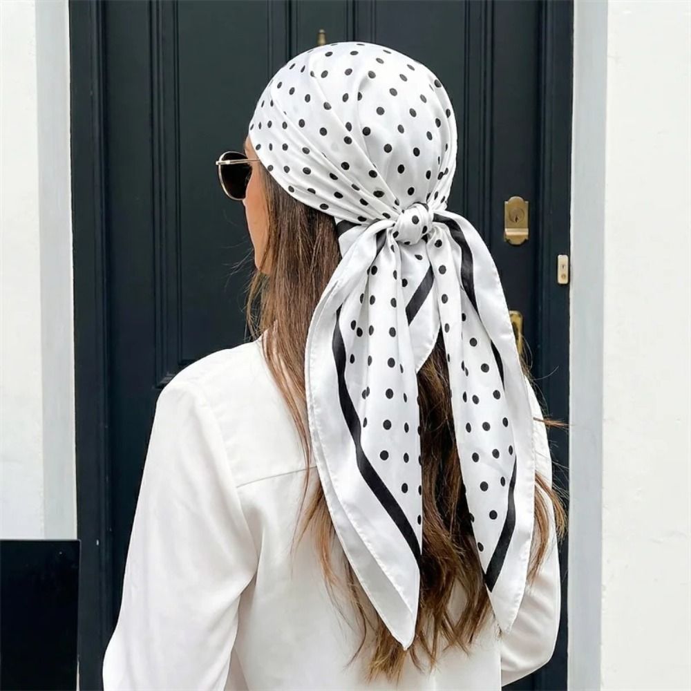 エレガントなプリントドットプリントスカーフ幾何学模様 Y2K - Women'S Korean Accessories のレビューと価格