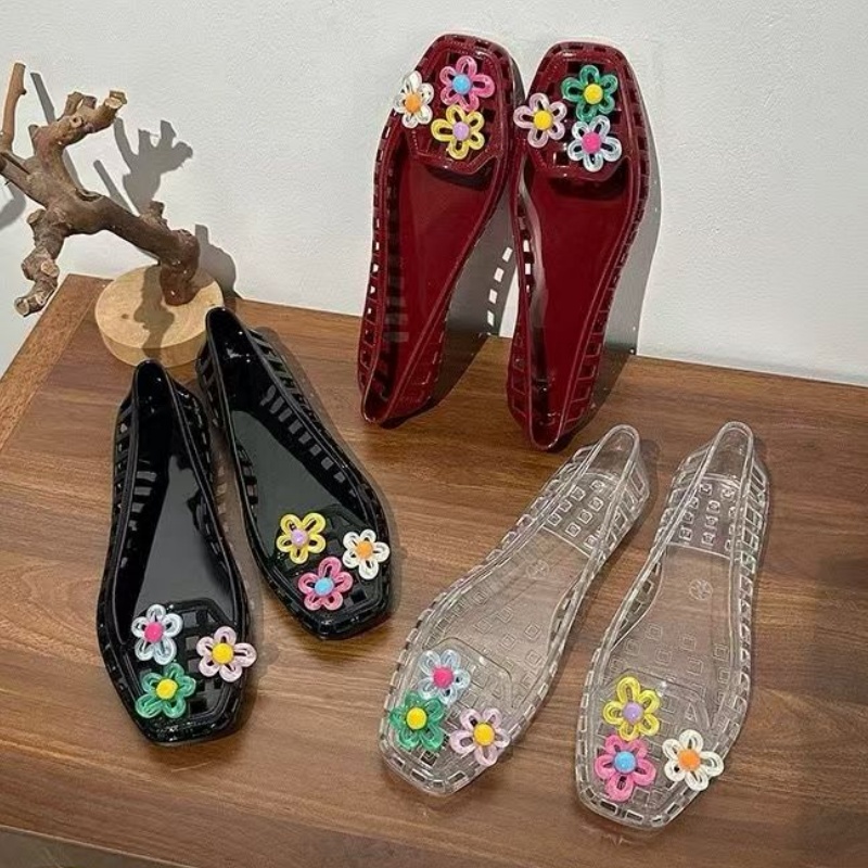 中空かわいいドーパミンシューズシックな手作りフラワーゼリーシ - Women'S Accessories For Shoes のレビューと価格