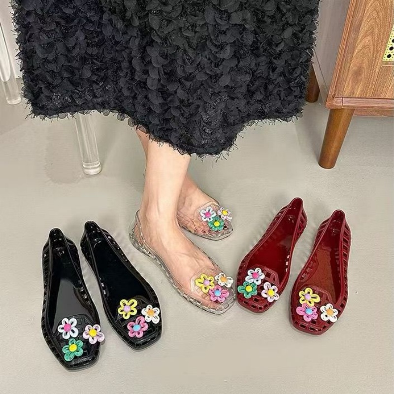 中空かわいいドーパミンシューズシックな手作りフラワーゼリーシ - Women'S Accessories For Shoes のレビューと価格