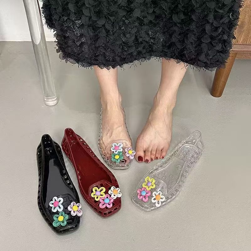 中空かわいいドーパミンシューズシックな手作りフラワーゼリーシ - Women'S Accessories For Shoes のレビューと価格