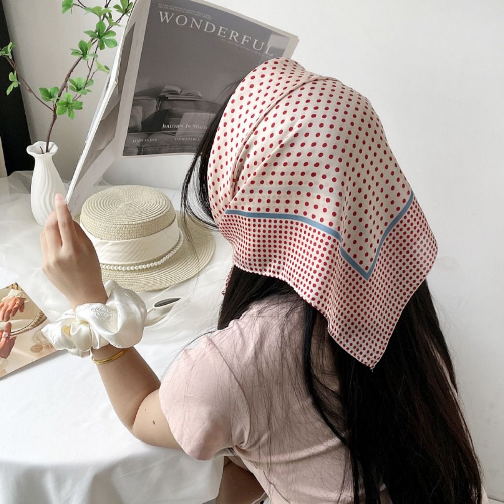 オールマッチプリントドットプリントスカーフ Y2K カラフル - Women'S Korean Accessories のレビューと価格