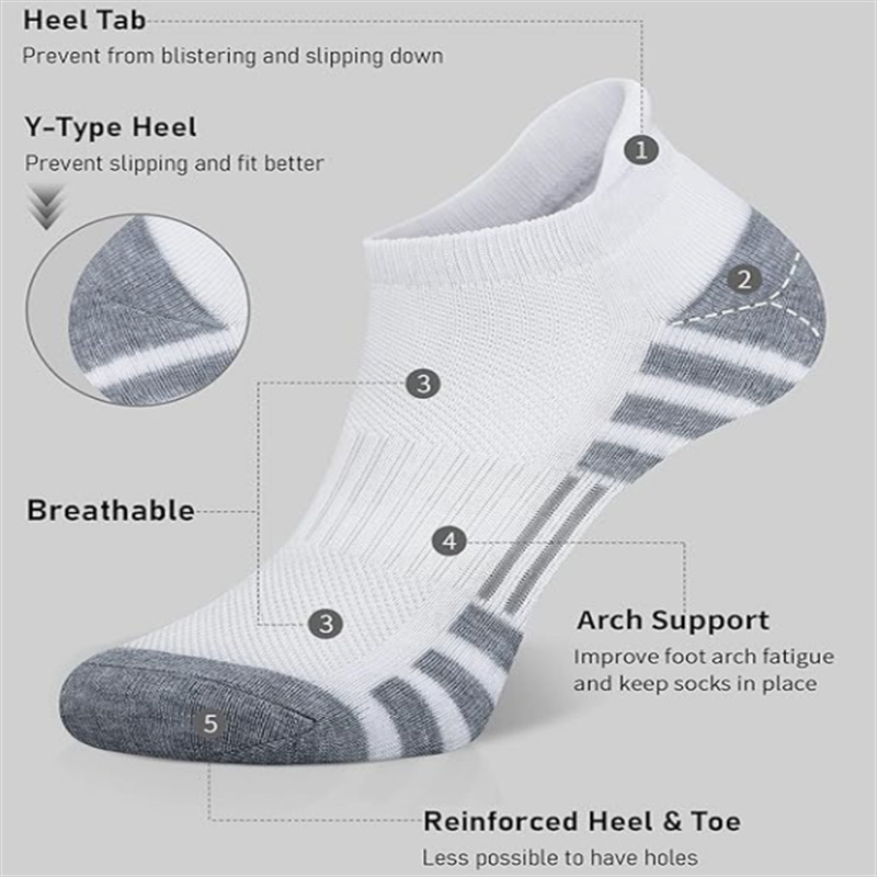6/24ペア クッション性のある通気性のあるアンクル丈アスレ - Women'S Ankle Accessories のレビューと価格