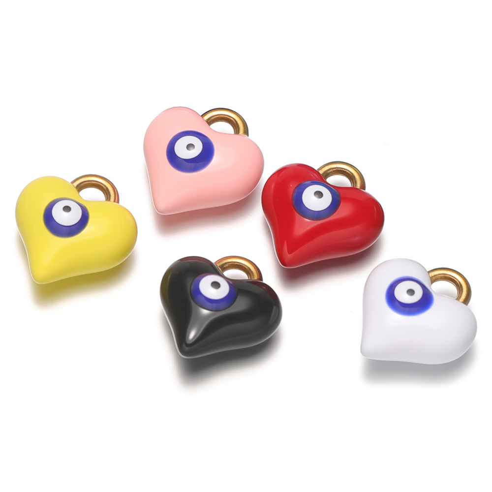 5個入り ステンレススチール製 エナメル ハートアイ チャー - Women Accessories Bracelet のレビューと価格