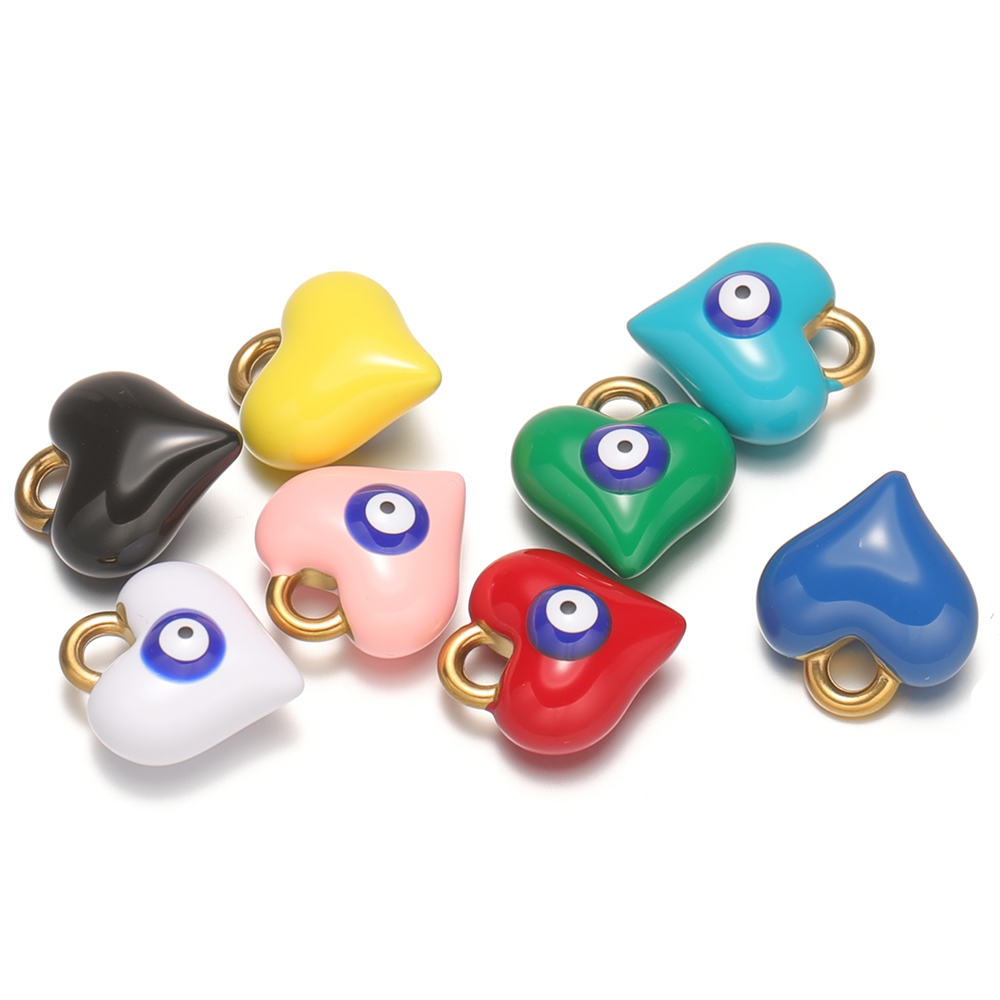 5個入り ステンレススチール製 エナメル ハートアイ チャー - Women Accessories Bracelet のレビューと価格