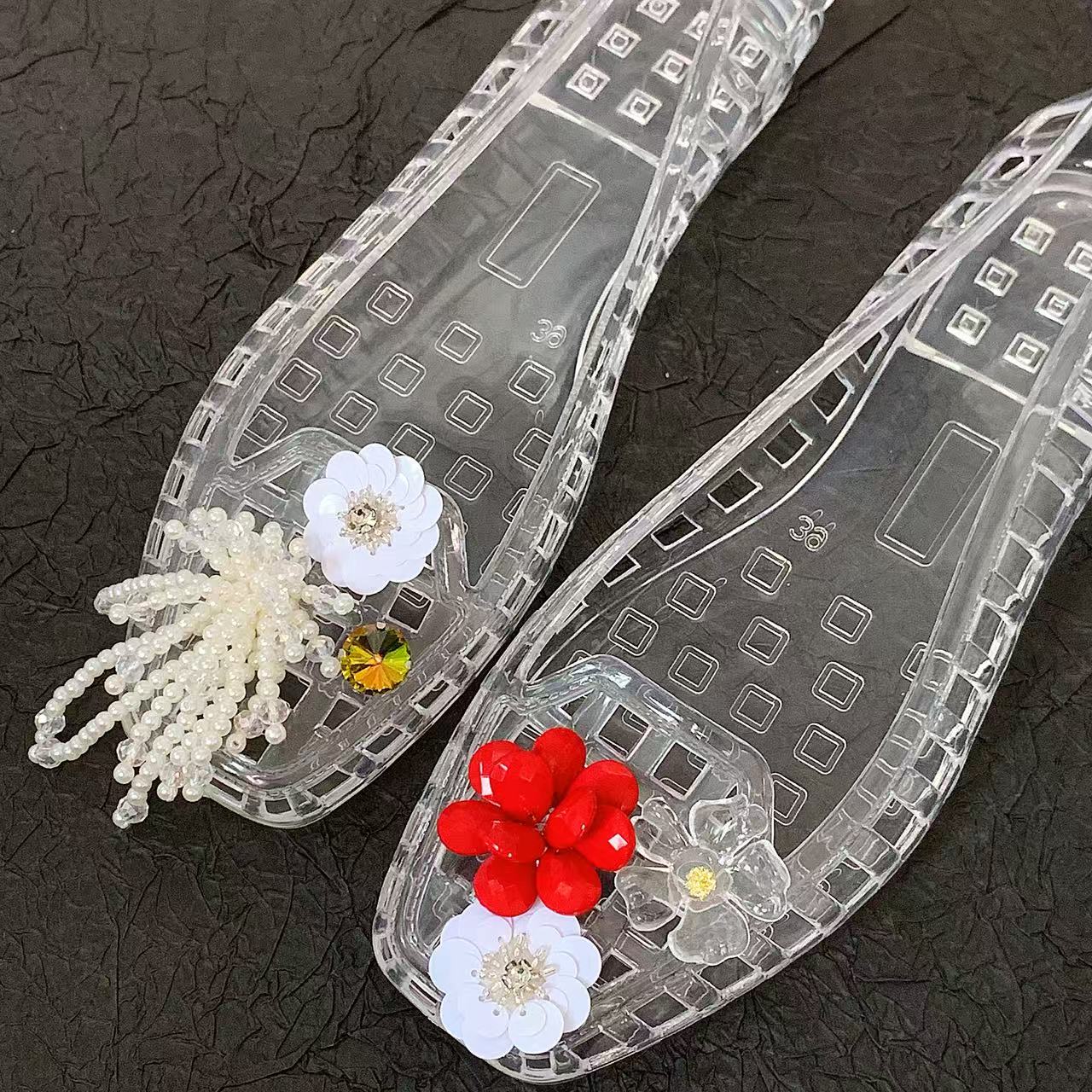女性用ジェリークリスタルシューズ、夏用スクエアトゥレディース - Women'S Accessories For Shoes のレビューと価格