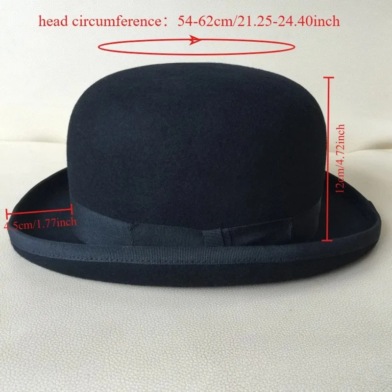 メンズ用100%ウールボーラーハット、ビッグサイズ62cm、 - Women'S Victorian Era Accessories のレビューと価格