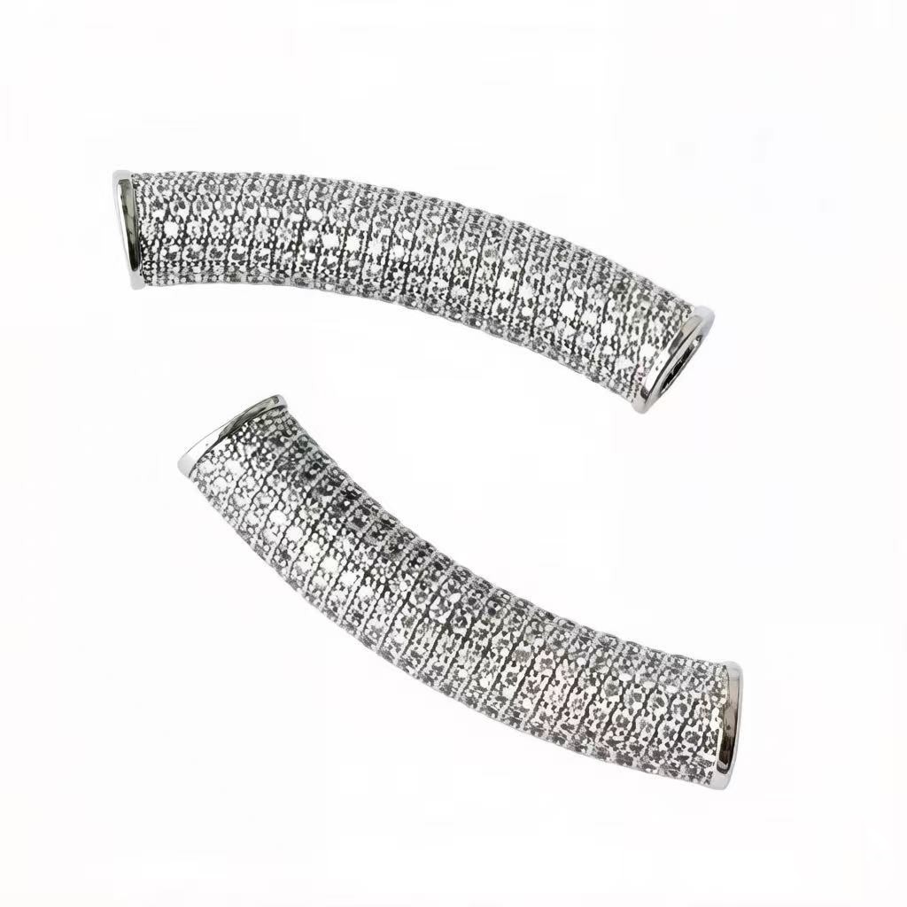 2 ピース/ロットジルコニアパヴェロング銅バーゴールドシルバ - Women Accessories Bracelet のレビューと価格