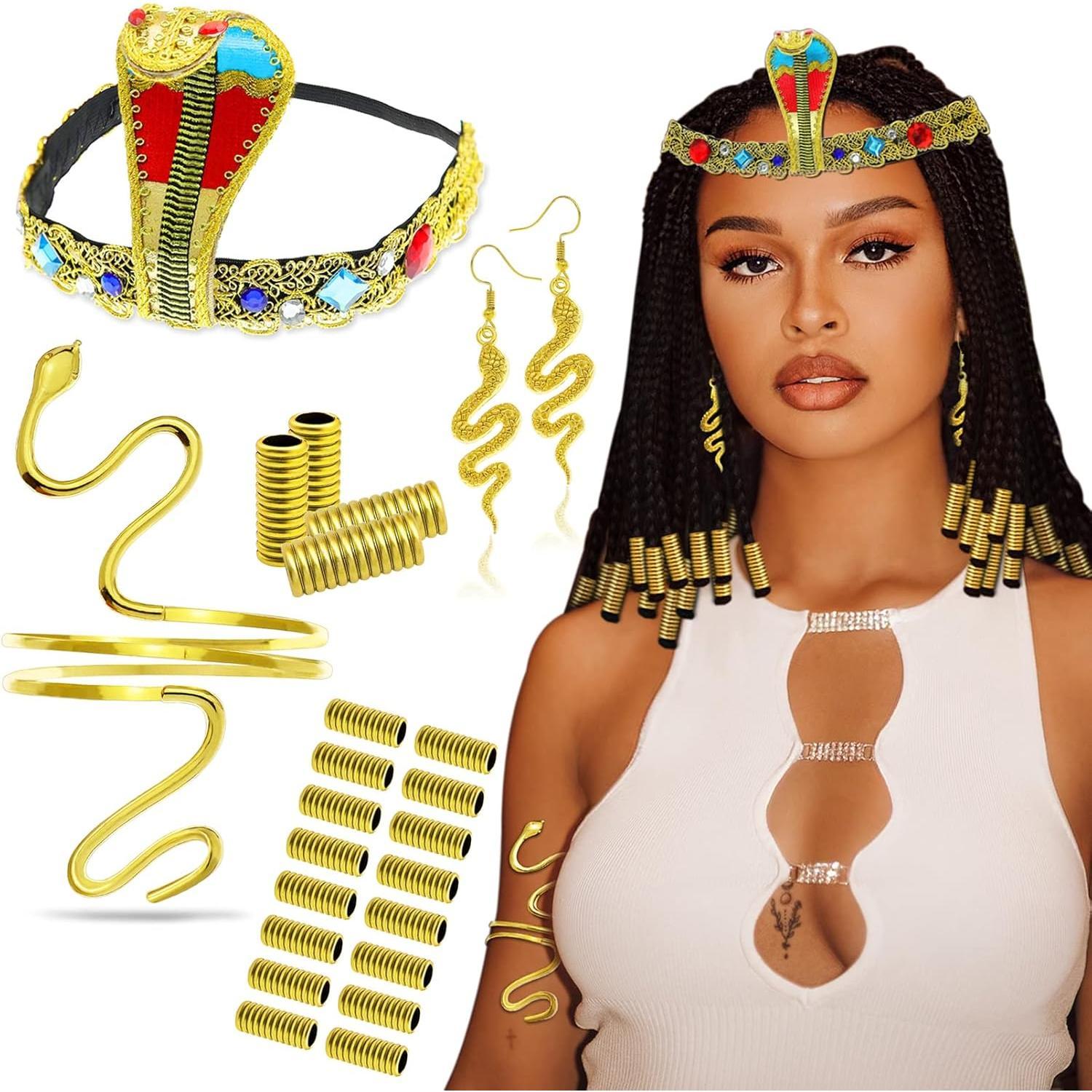 エジプトクレオパトラコスチュームアクセサリーヘビかぶとゴール - Women Accessories In Egypt のレビューと価格