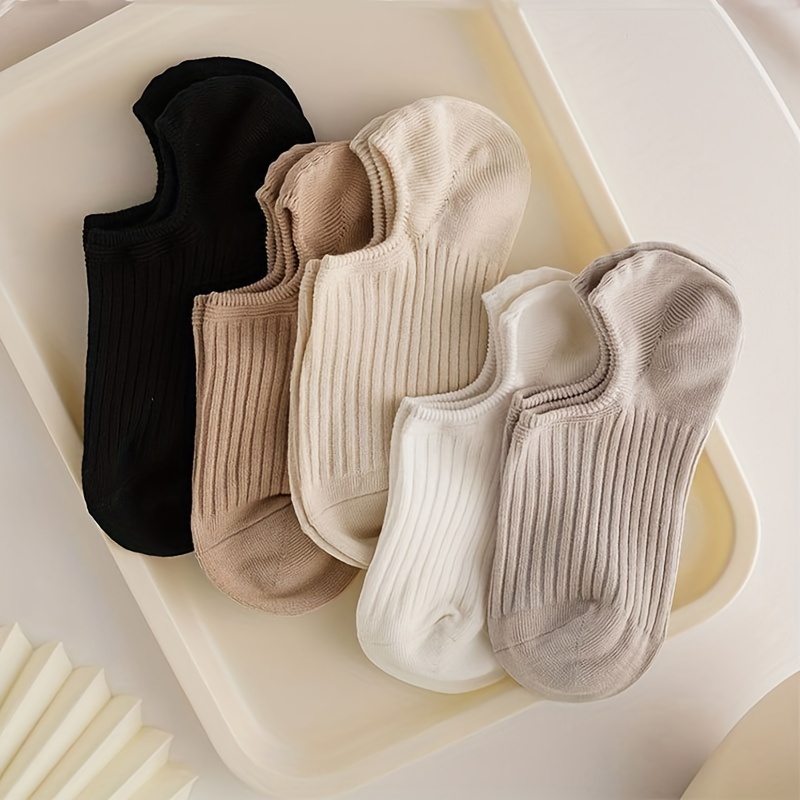 女性のためのカラフルなリブ付きショートソックス,快適で通気性 - Women'S Ankle Accessories のレビューと価格