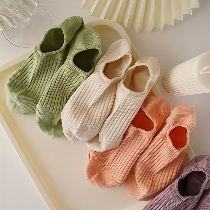 女性のためのカラフルなリブ付きショートソックス,快適で通気性 - Women'S Ankle Accessories のレビューと価格