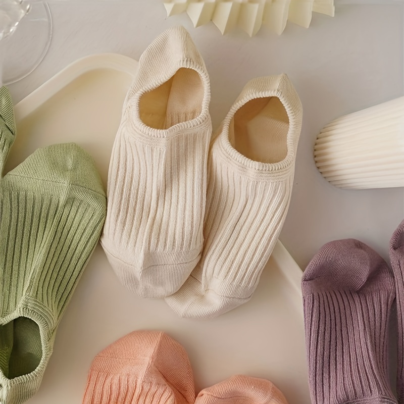 女性のためのカラフルなリブ付きショートソックス,快適で通気性 - Women'S Ankle Accessories のレビューと価格