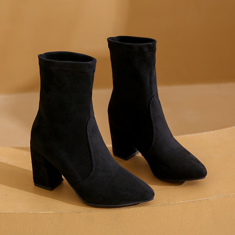 冬の新作チャンキーヒールのおしゃれなアンクルブーツ、レディー - Women'S Ankle Accessories のレビューと価格