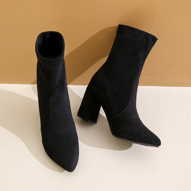 冬の新作チャンキーヒールのおしゃれなアンクルブーツ、レディー - Women'S Ankle Accessories のレビューと価格