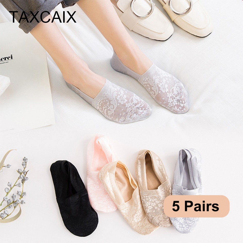 5 ペアファッション女性ガールズ夏クールソックススタイルレー - Women'S Ankle Accessories のレビューと価格