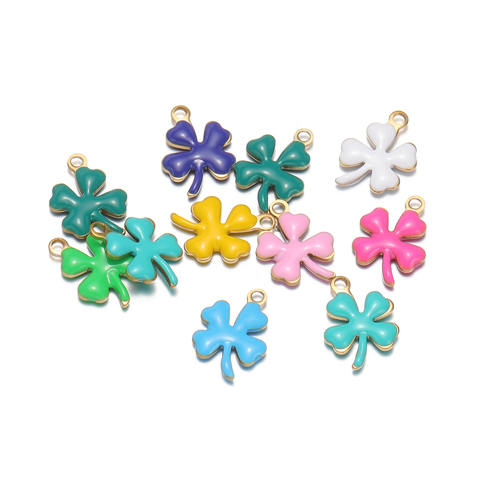 20 個ステンレス鋼エナメルクローバーフラワーチャームラッキ - Women Accessories Bracelet のレビューと価格
